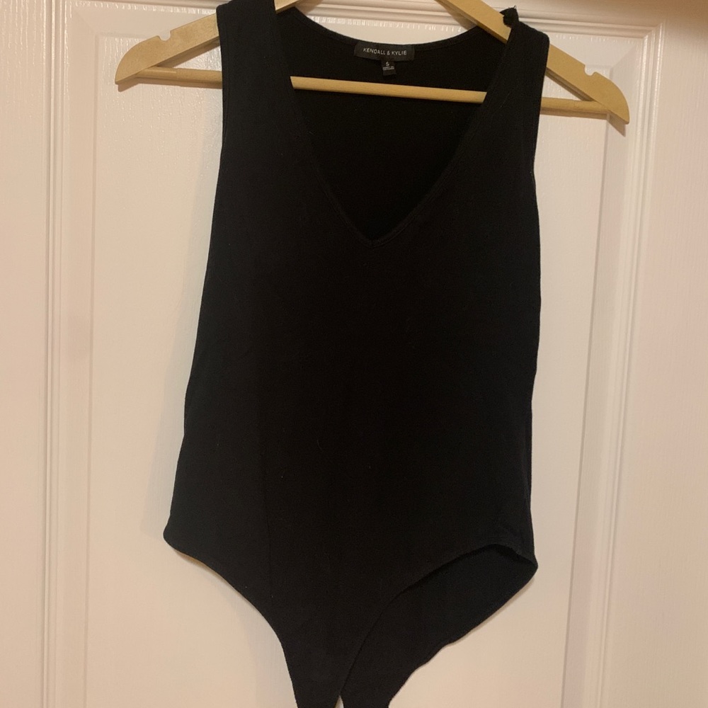 Kendall & Kylie black scoop body suit
